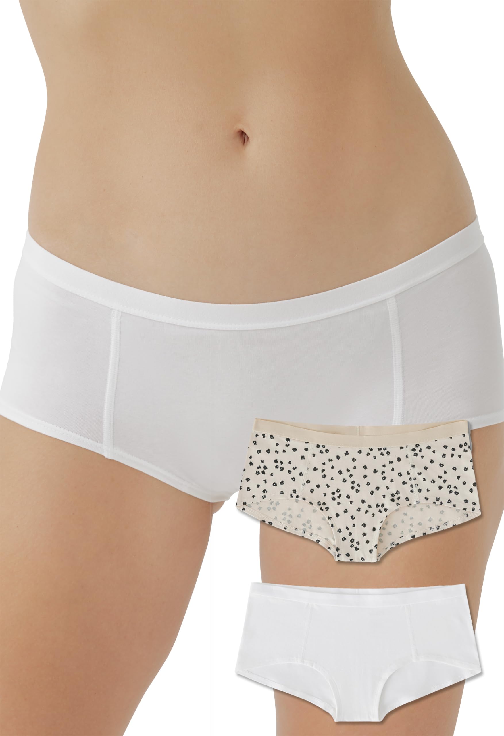 Pact Women's Organic Cotton Boy Shorts Underwear, Full Coverage Low Rise Panties, 2 Pack