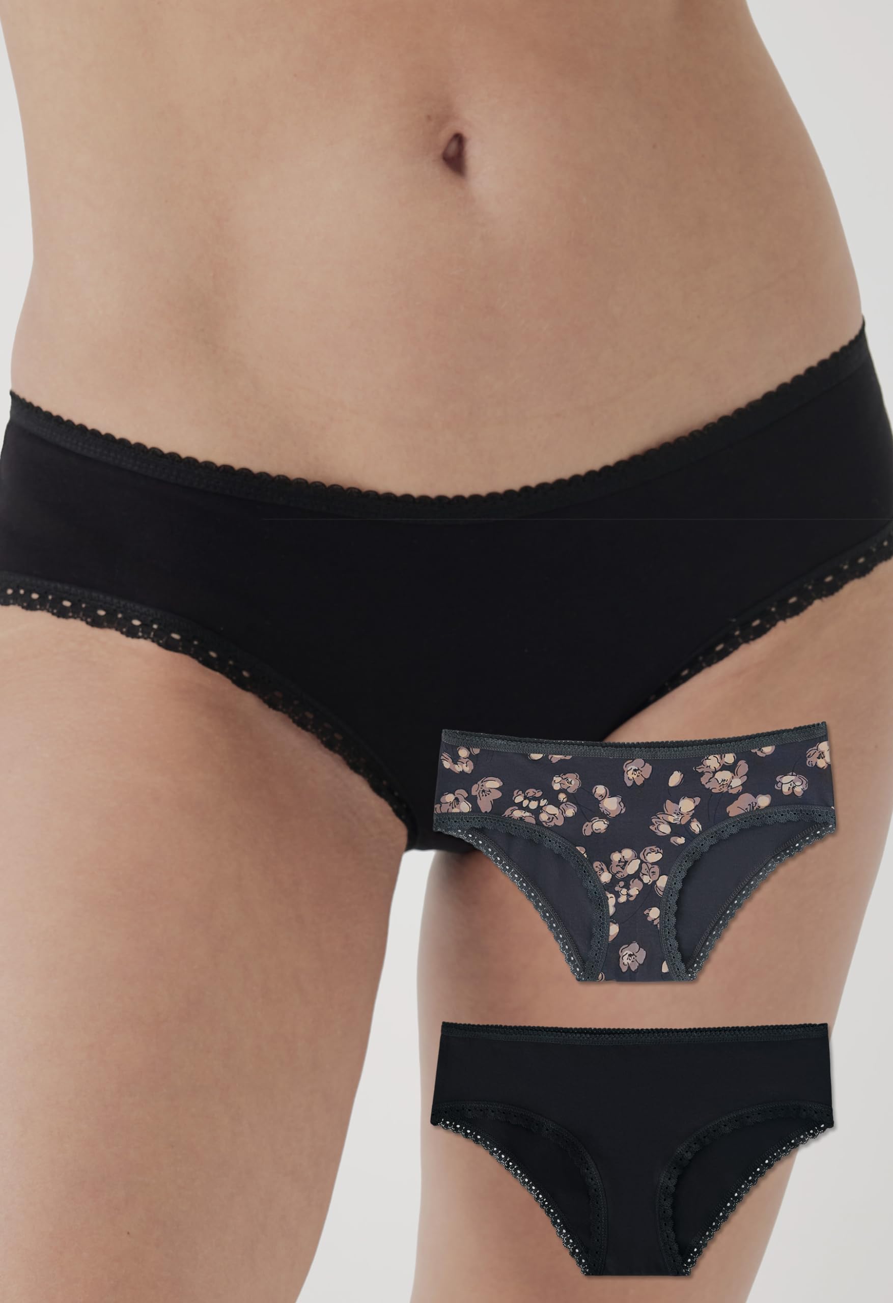Pact Women's Organic Cotton Soft Hipster Panties, No Show Design Cheeky Bikini Underwear, 2 Pack