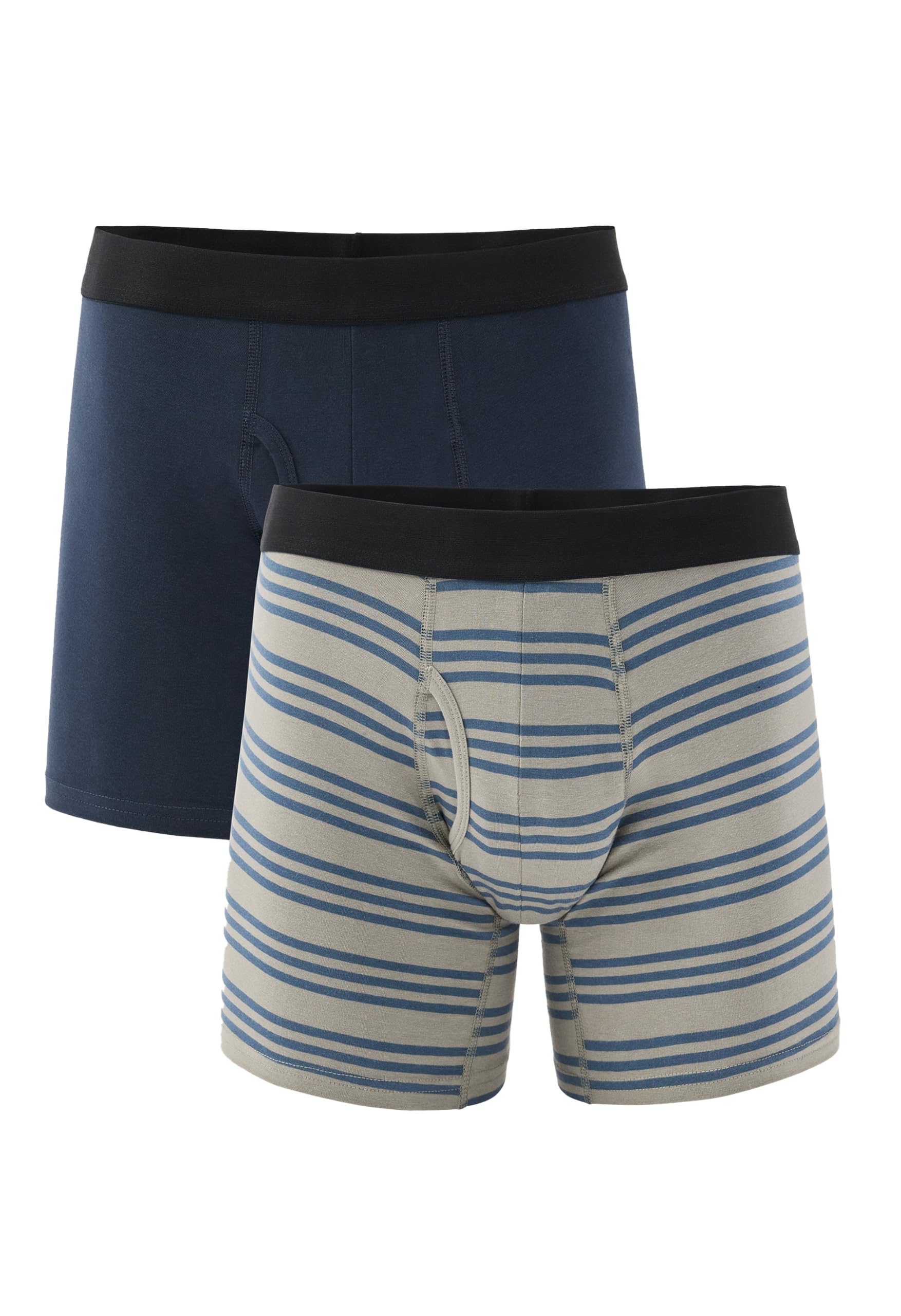 Pact Men's Organic Cotton Underwear Boxer Briefs, Breathable Underpants with Vertical Fly, 2 Pack