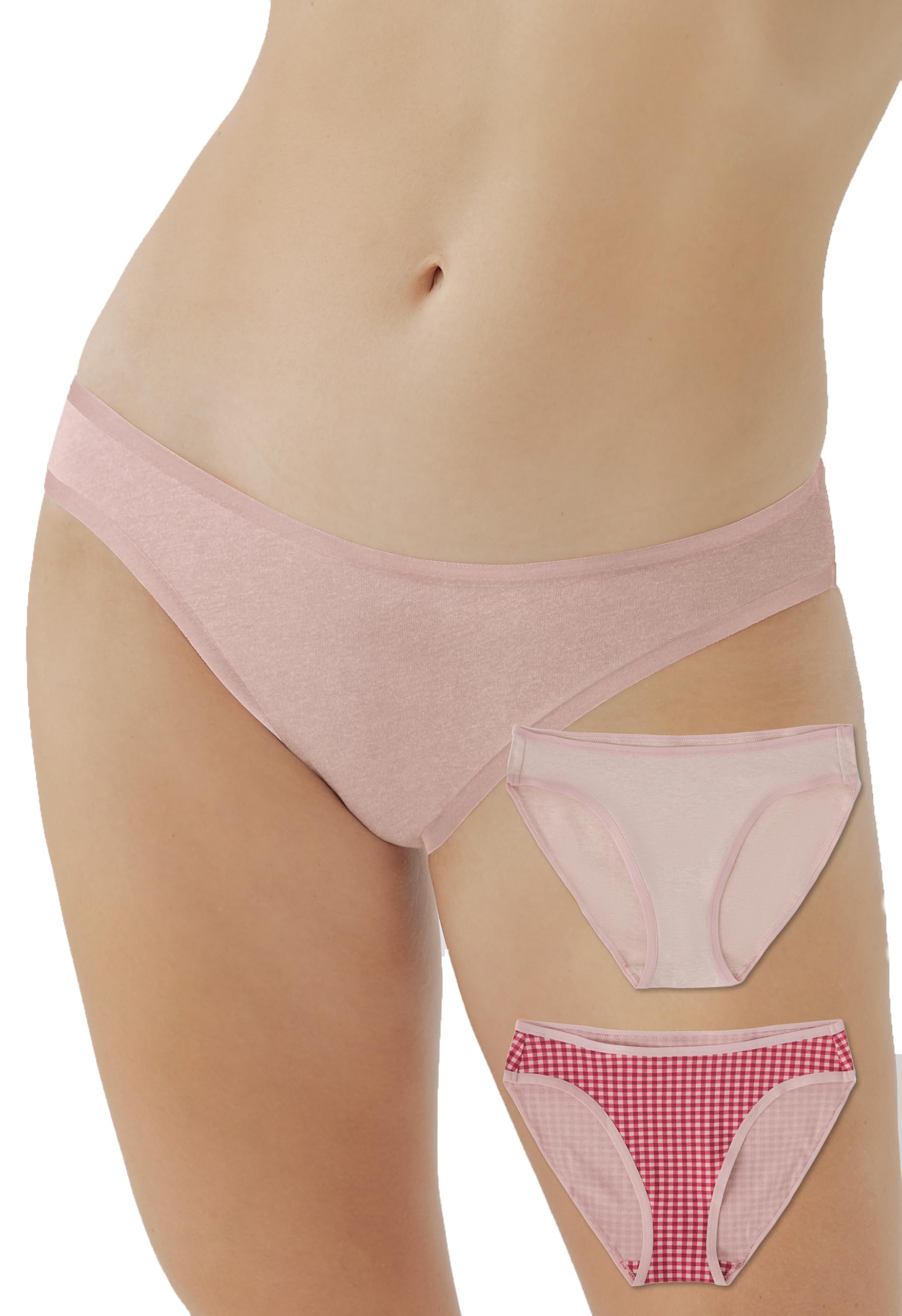 Pact Women's Organic Cotton Bikini Underwear, Classic Fit Panties with High Cut Leg, 2 Pack