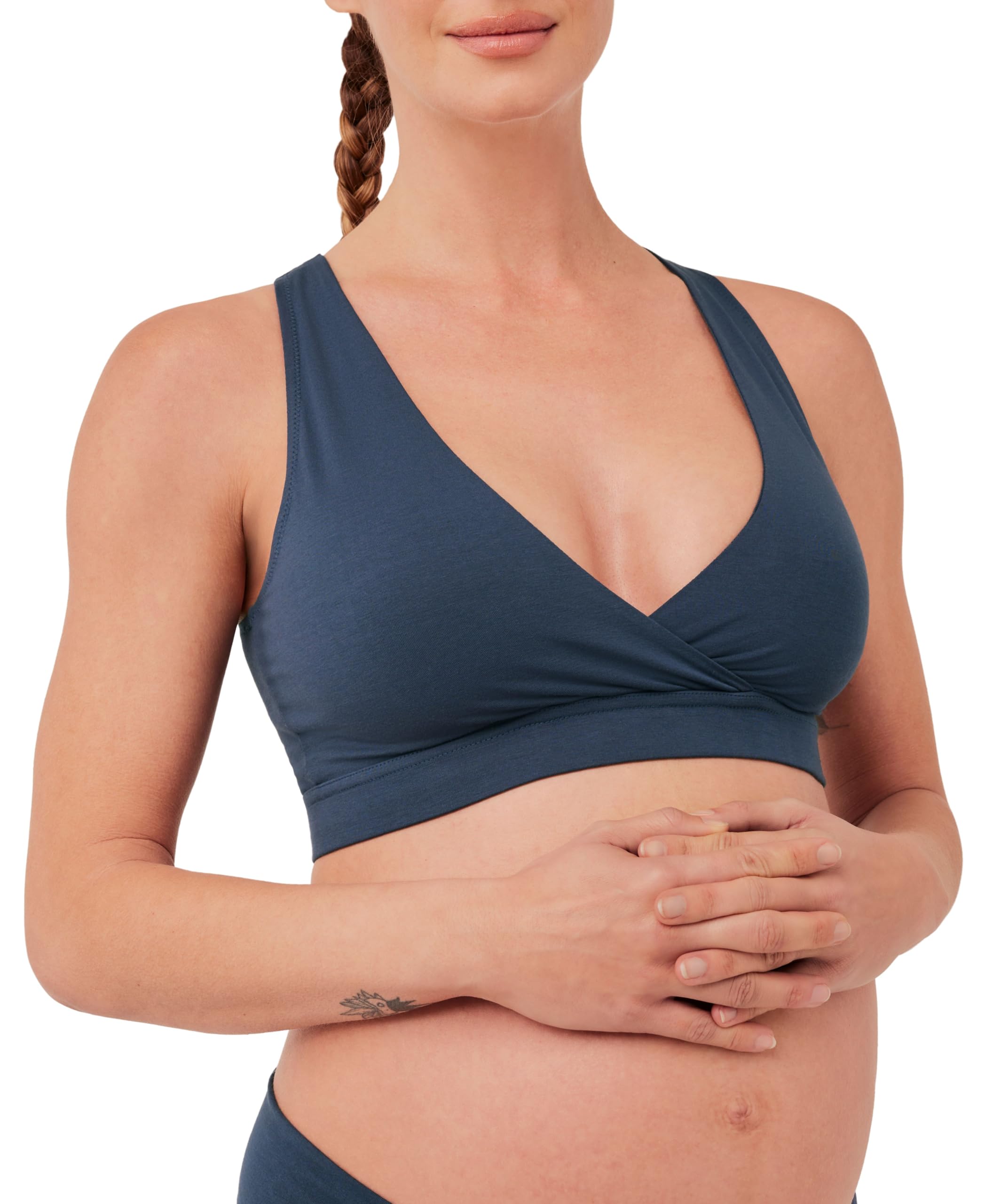 Pact Organic Cotton Maternity Nursing Bralette for Breastfeeding - Stretchy, Wireless